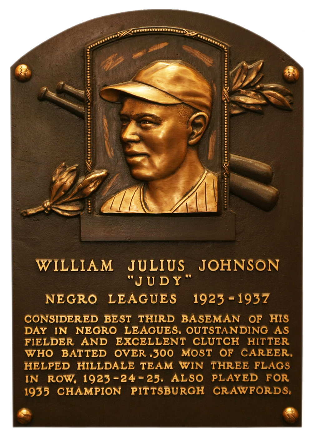 Judy Johnson Hall of Fame plaque