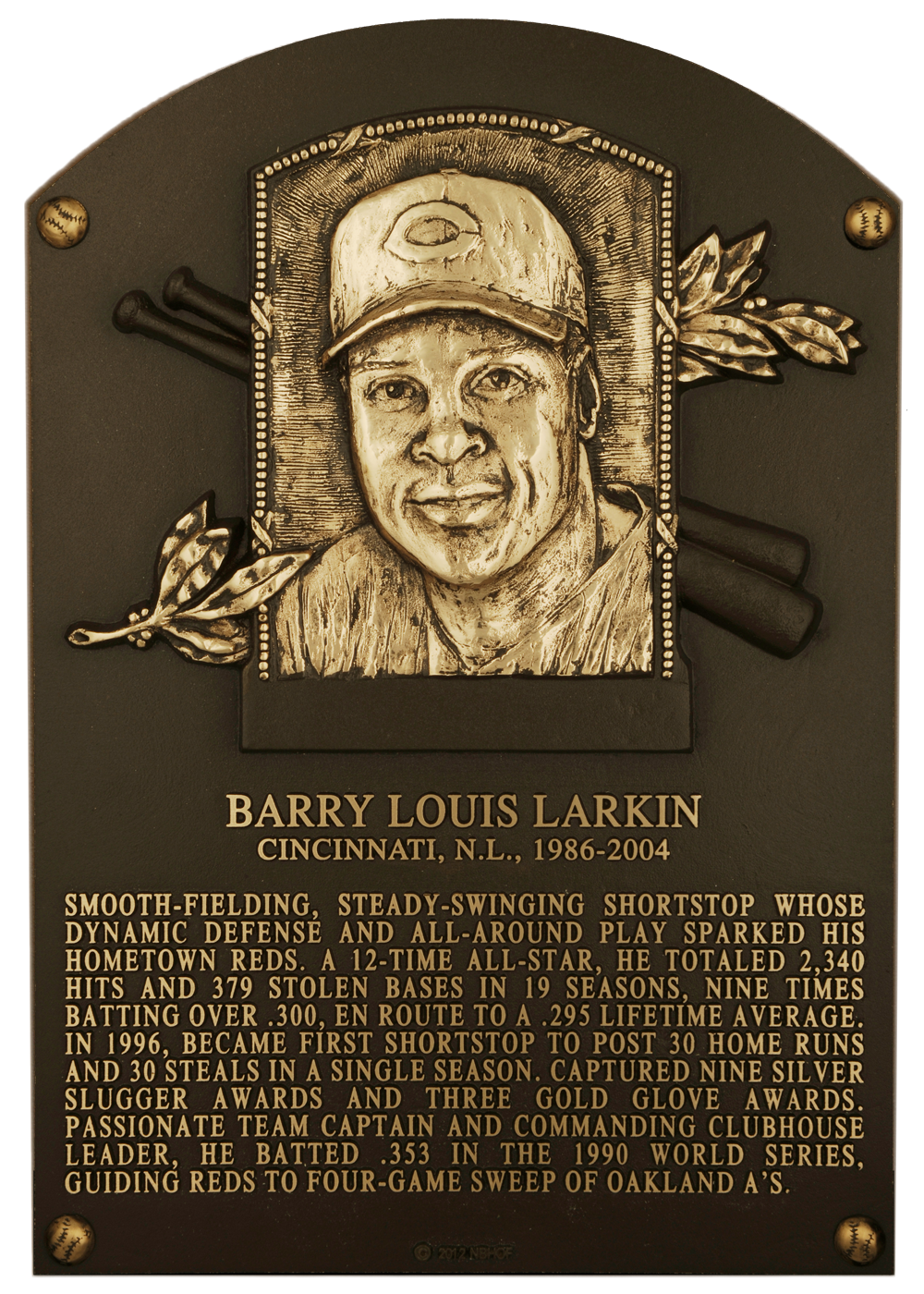 Barry Larkin Hall of Fame plaque