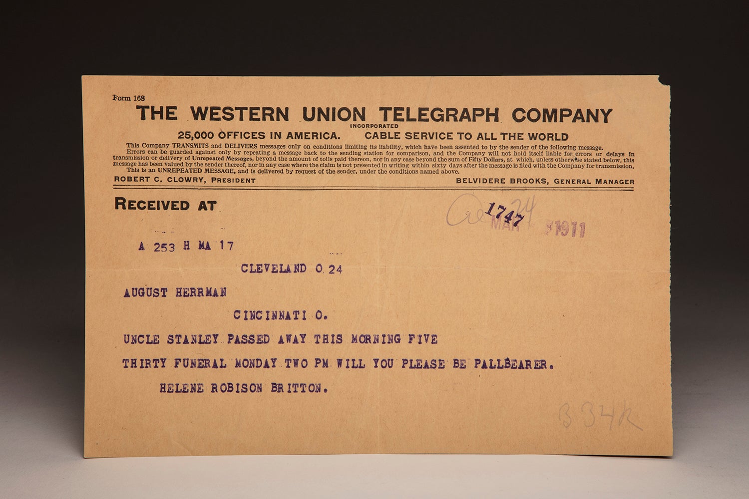 A telegram that changed baseball history
