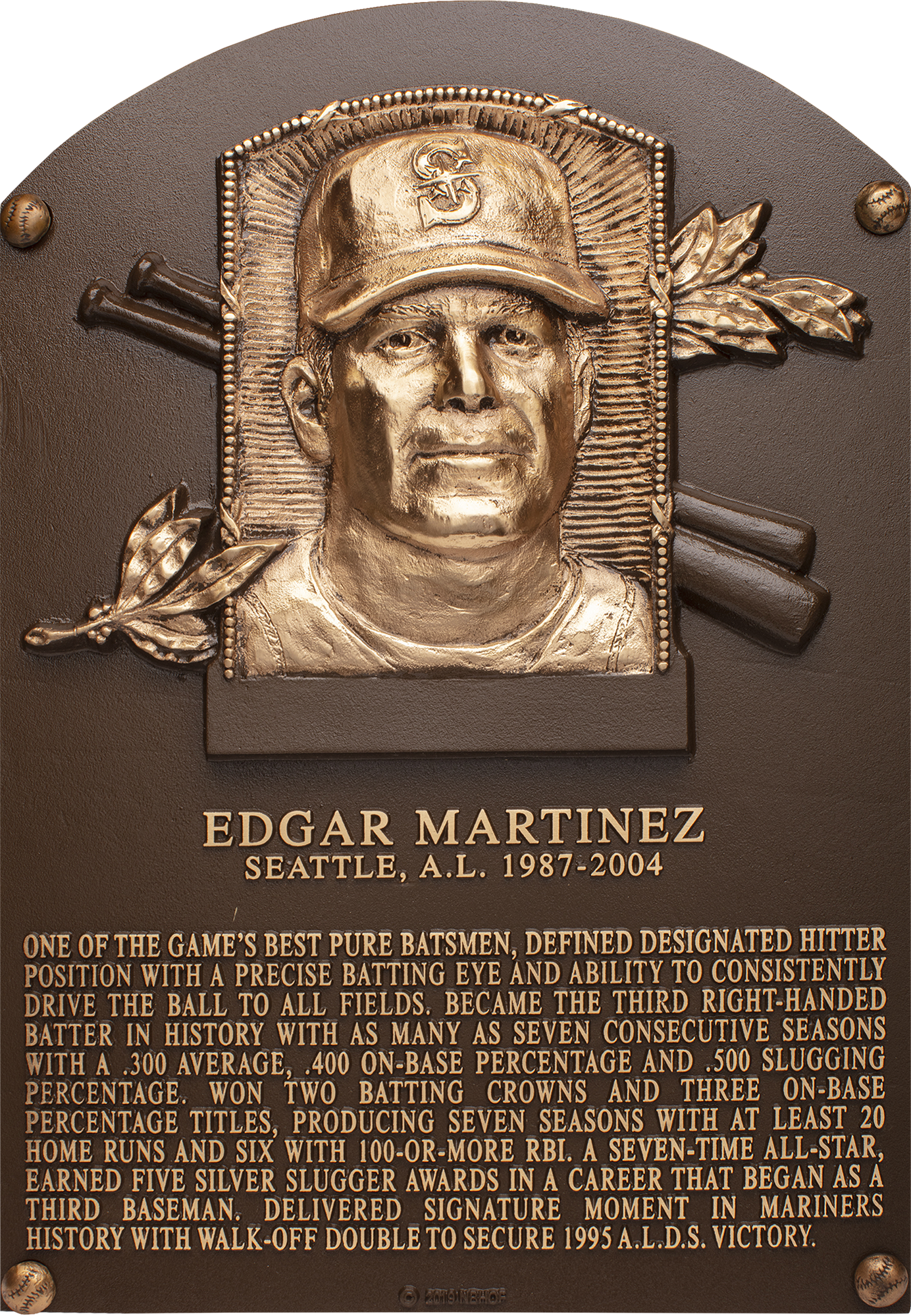 Edgar Martinez Hall of Fame plaque