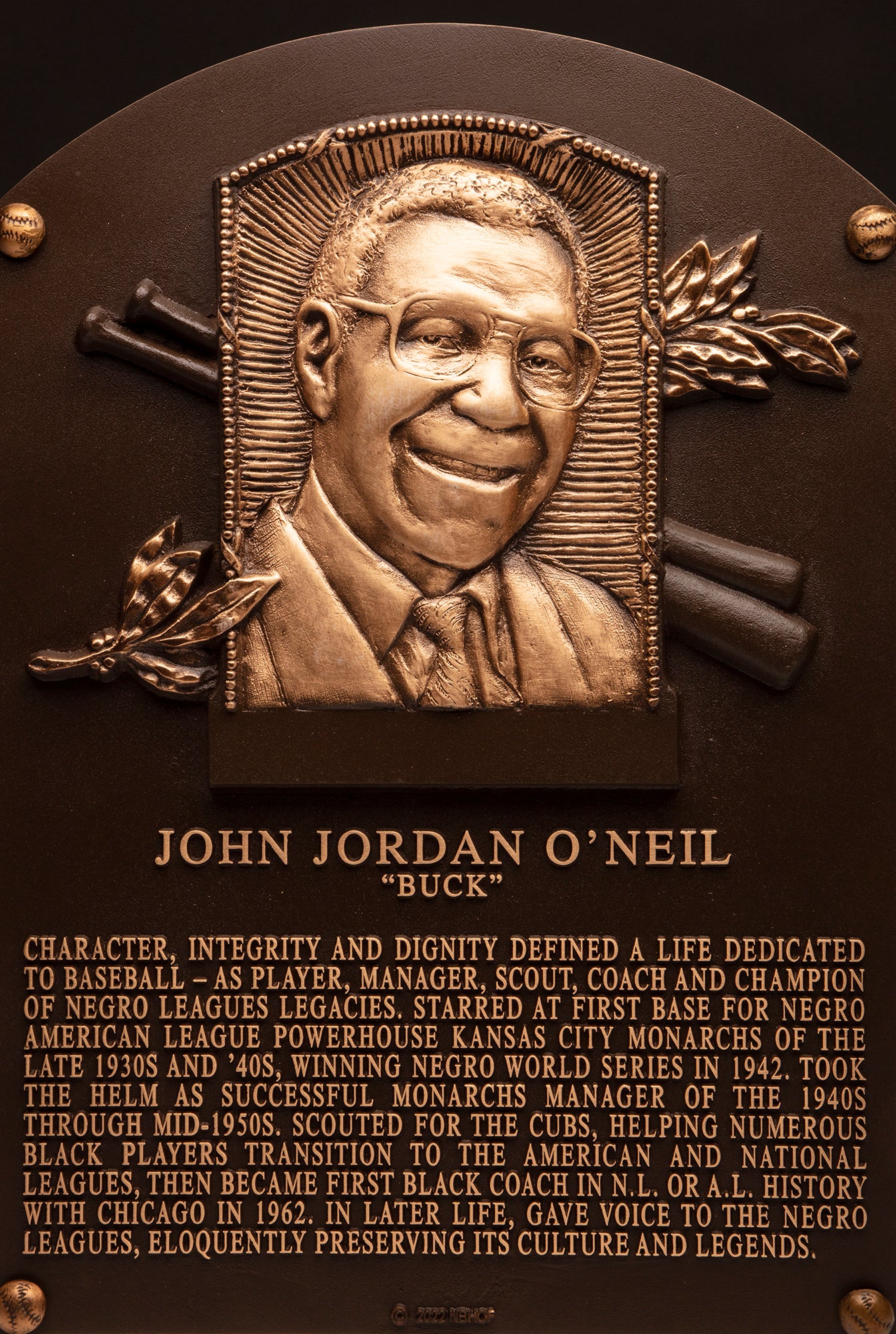 Buck O'Neil Hall of Fame plaque