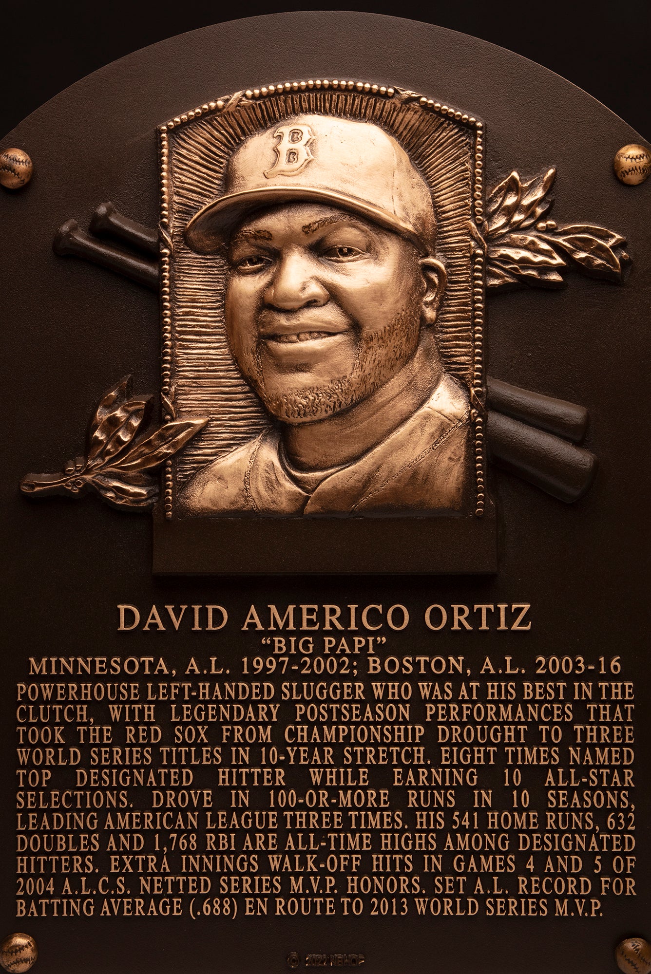 David Ortiz Hall of Fame plaque