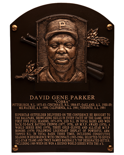 Dave Parker Hall of Fame plaque