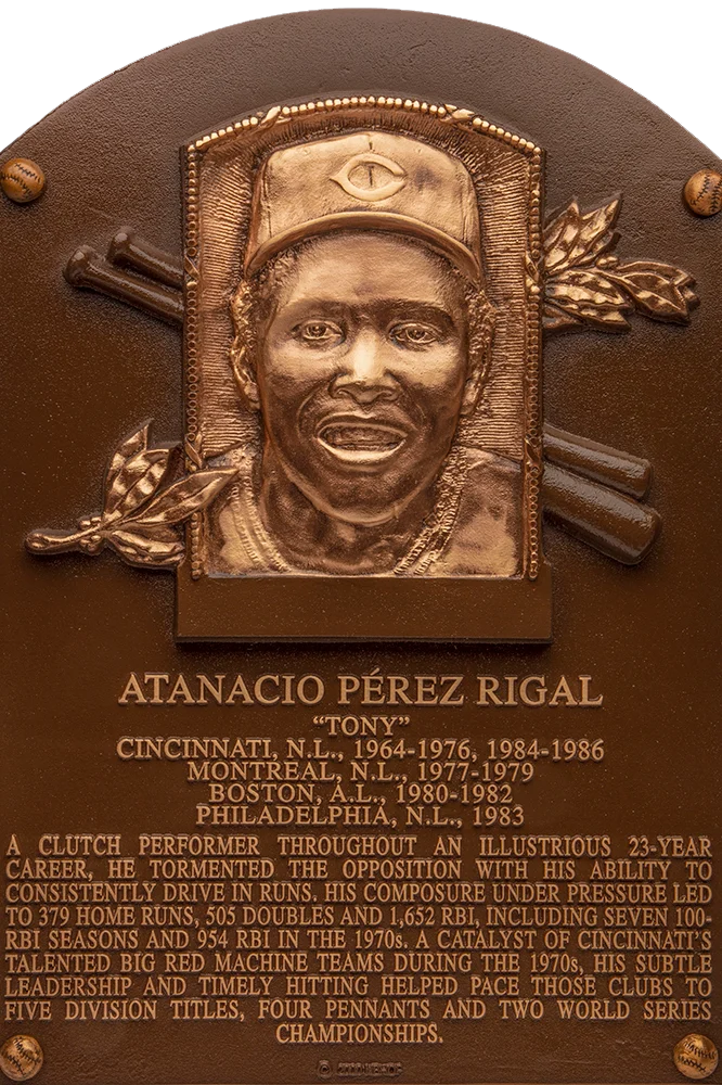 Tony Pérez Hall of Fame plaque