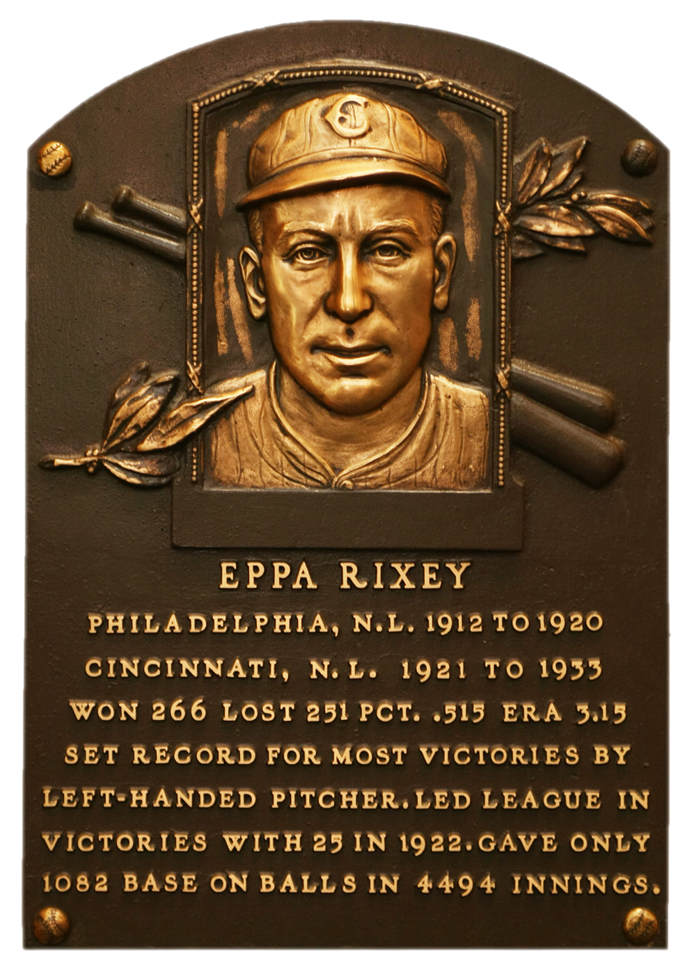 Eppa Rixey Hall of Fame plaque