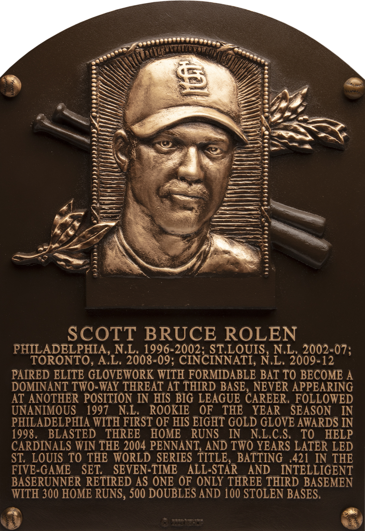 Scott Rolen Hall of Fame plaque