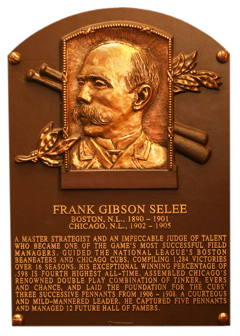Frank Selee Hall of Fame plaque