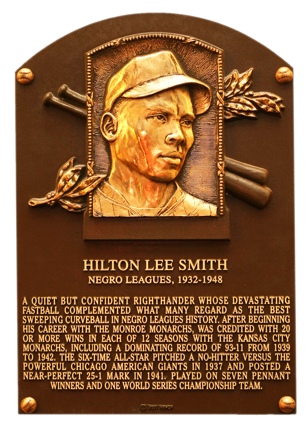 Hilton Smith Hall of Fame plaque