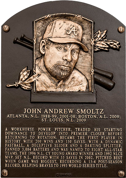 John Smoltz Hall of Fame plaque