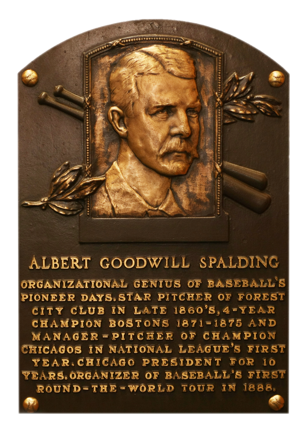 Al Spalding Hall of Fame plaque
