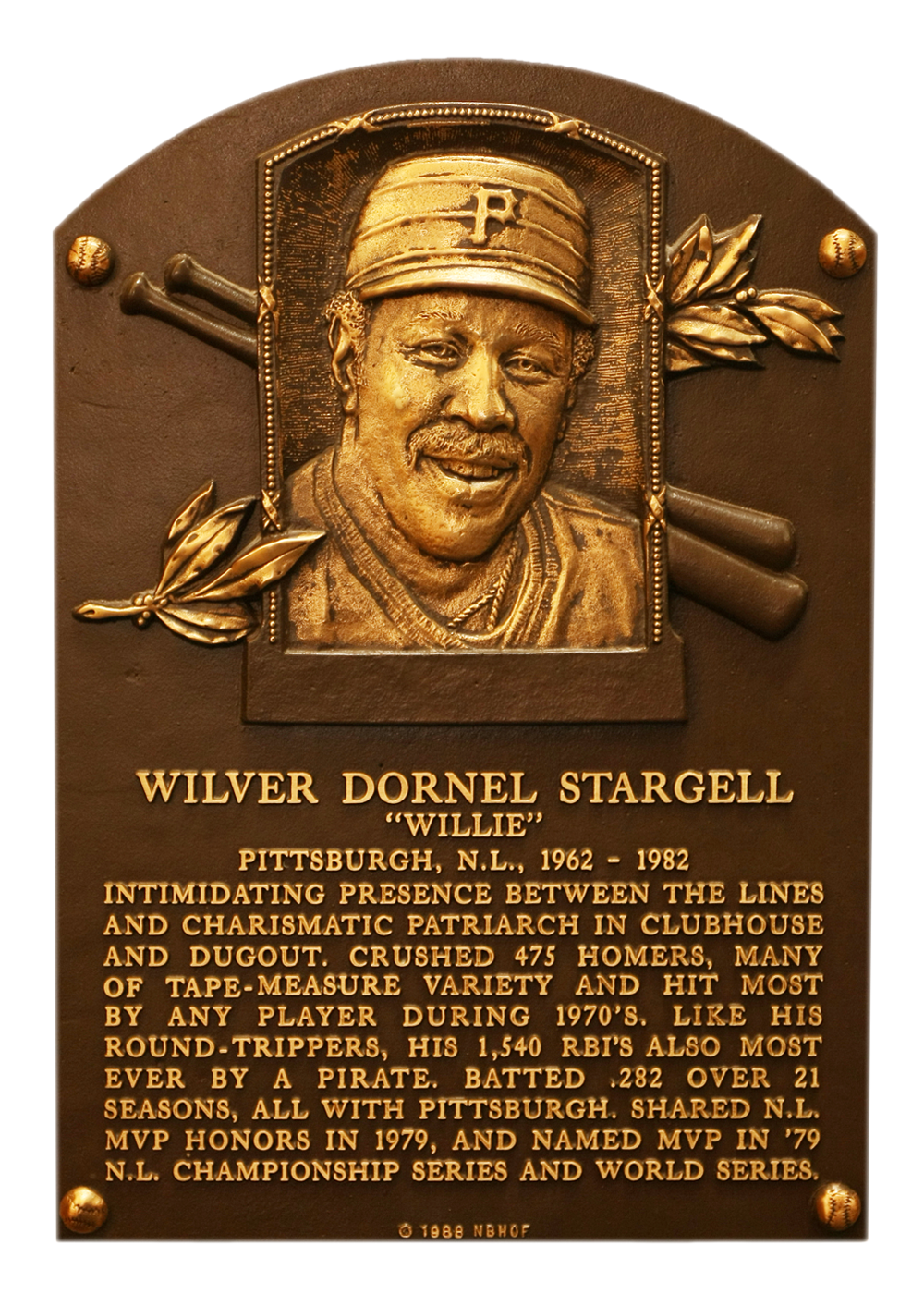 Willie Stargell Hall of Fame plaque