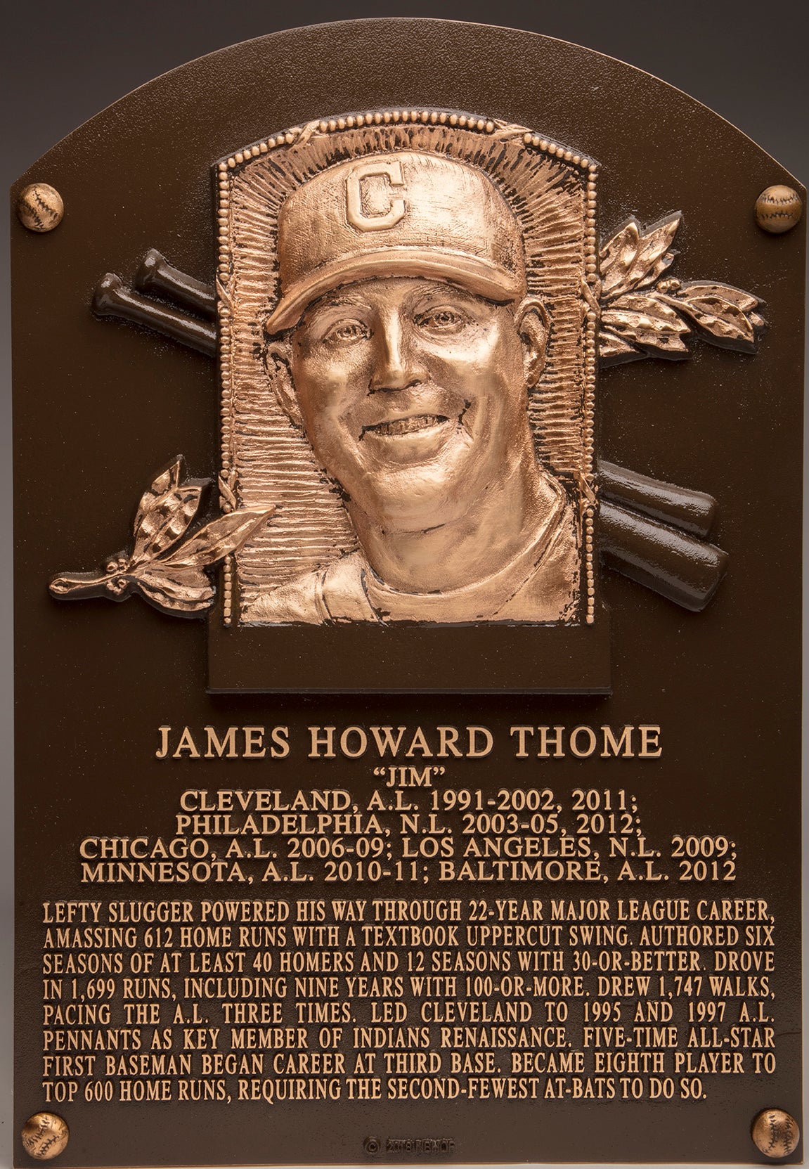 Jim Thome Hall of Fame plaque