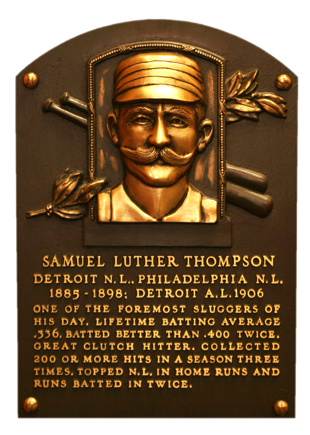 Sam Thompson Hall of Fame plaque