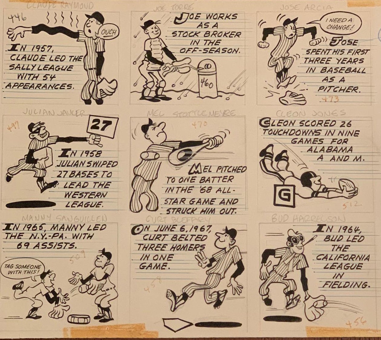 Cartoon artwork from Topps cards part of history
