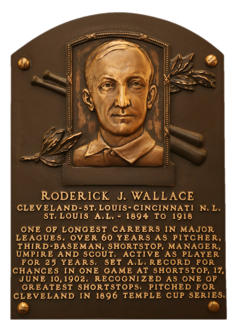 Bobby Wallace Hall of Fame plaque
