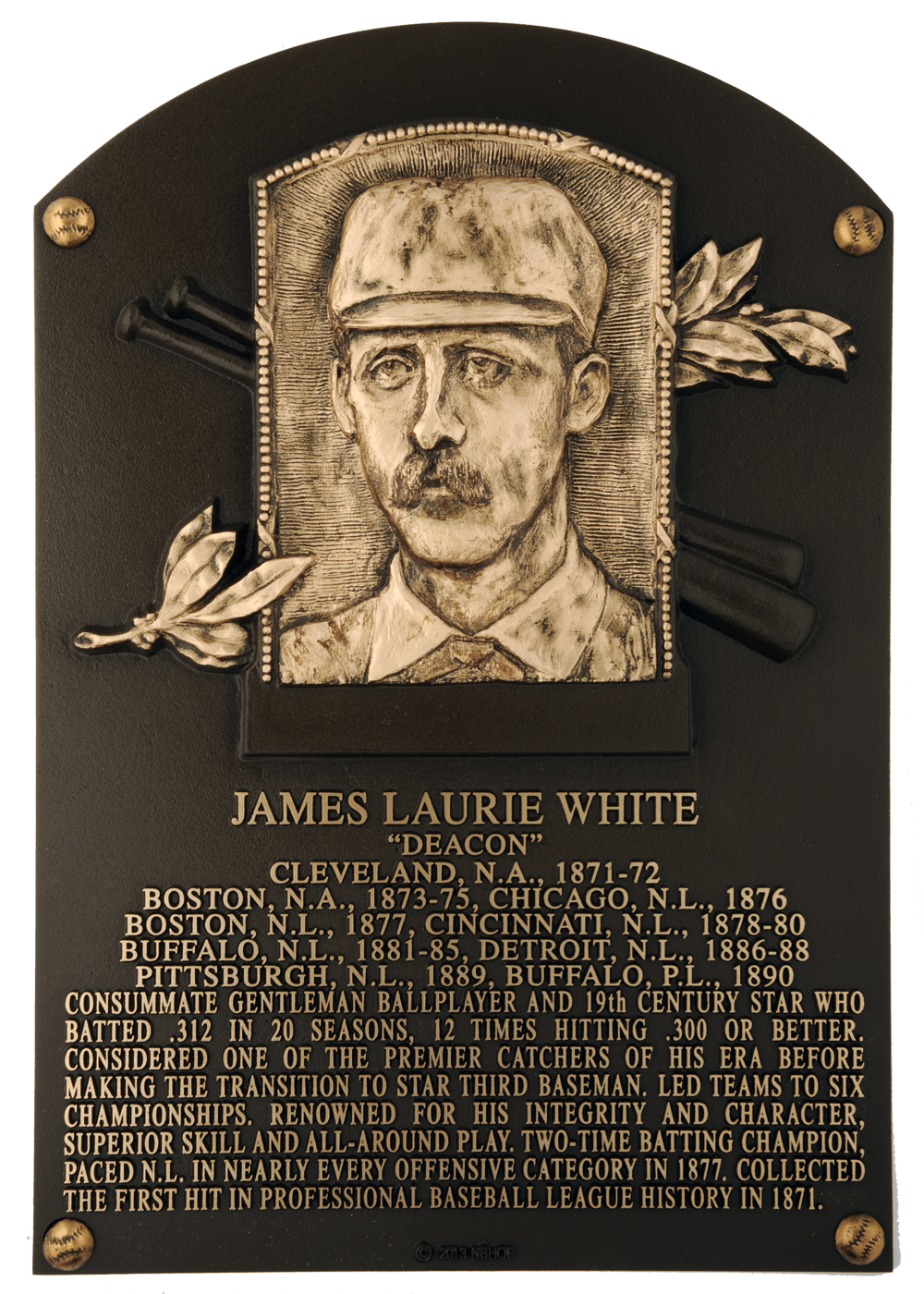 Deacon White Hall of Fame plaque
