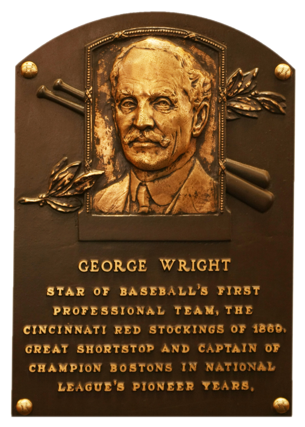 George Wright Hall of Fame plaque
