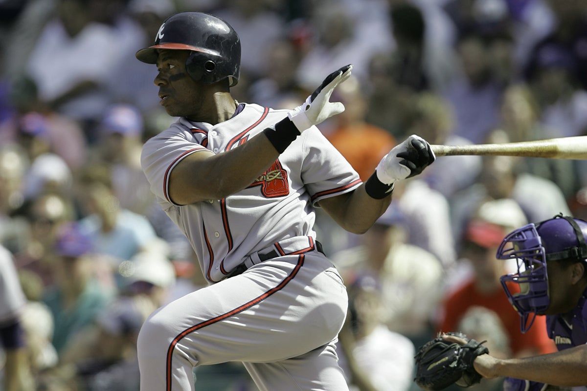Julio Franco bats for Braves