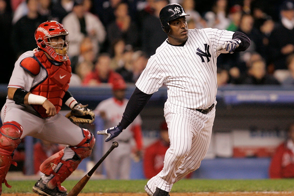 Rubén Sierra bats for Yankees