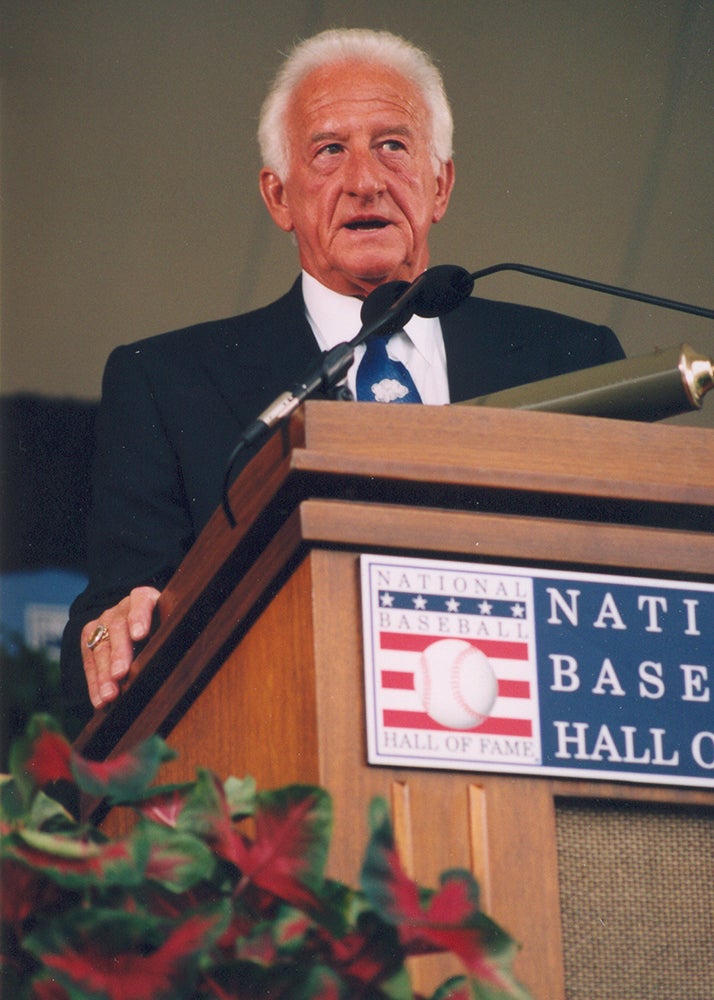 Bob Uecker at Induction Ceremony