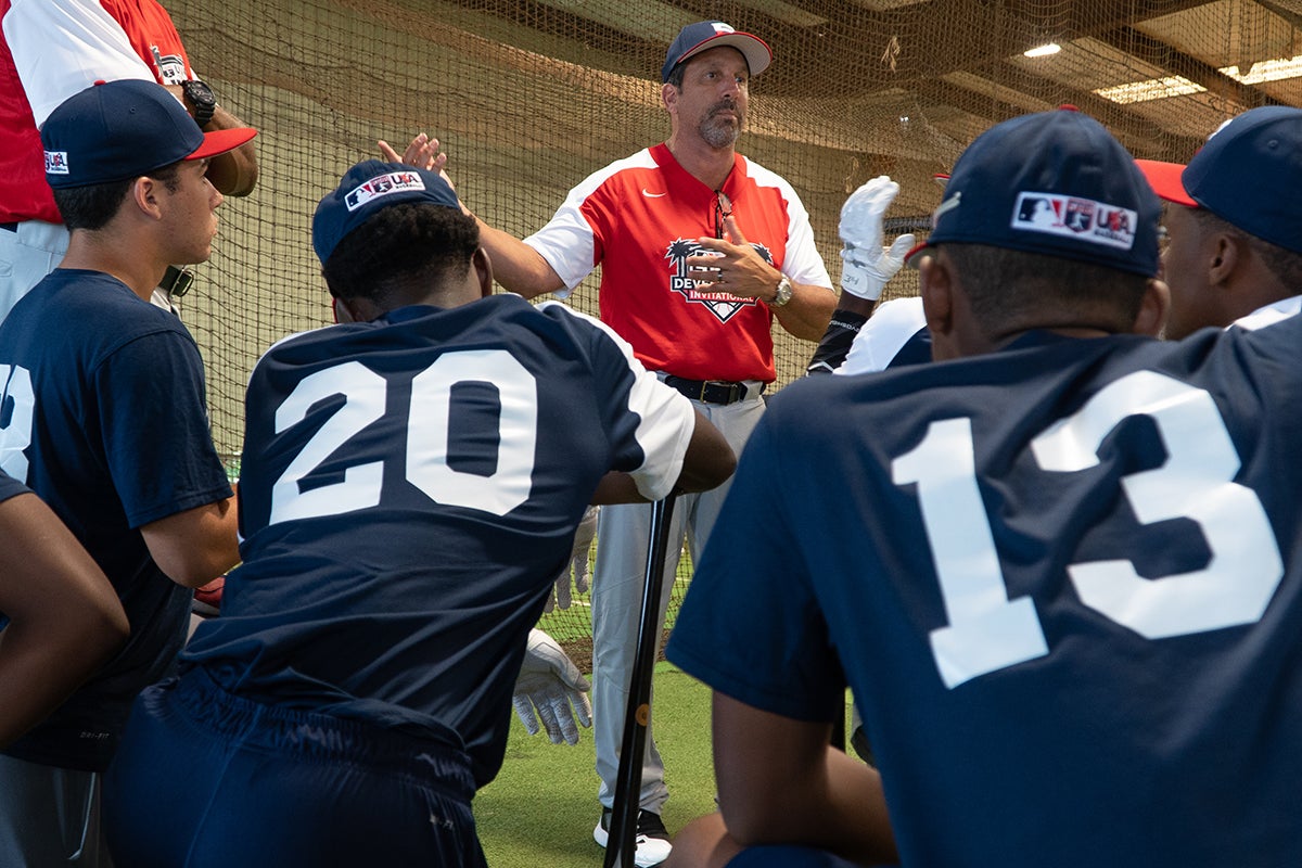 John Cangelosi speaks to youth players