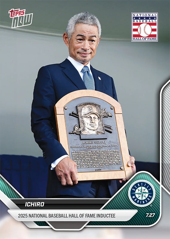 Front of 2025 Topps Now Ichiro baseball card