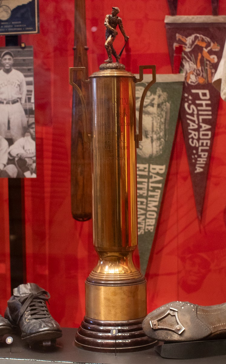 Josh Gibson Puerto Rican Winter League trophy on display