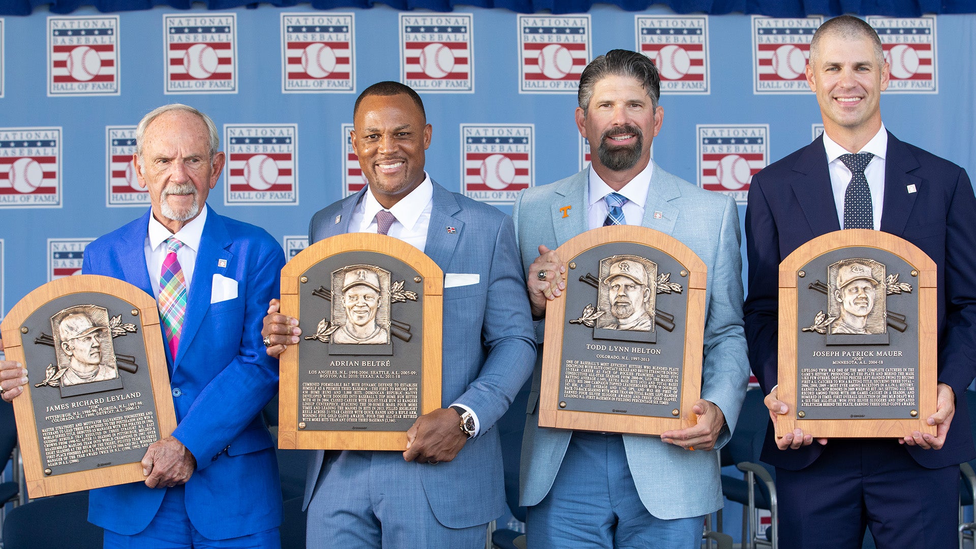 Jim Leyland, Adrian Beltré, Todd Helton and Joe Mauer