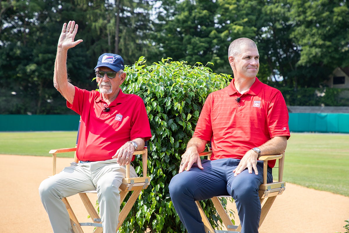 Jim Leyland and Joe Mauer at the Legends of the Game Roundtable