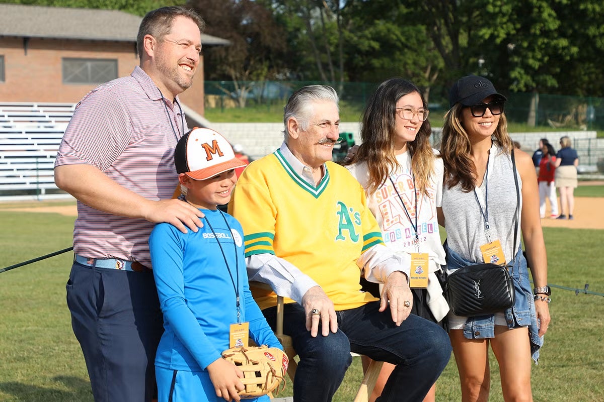 Rollie Fingers with fans at Night at the Ballpark