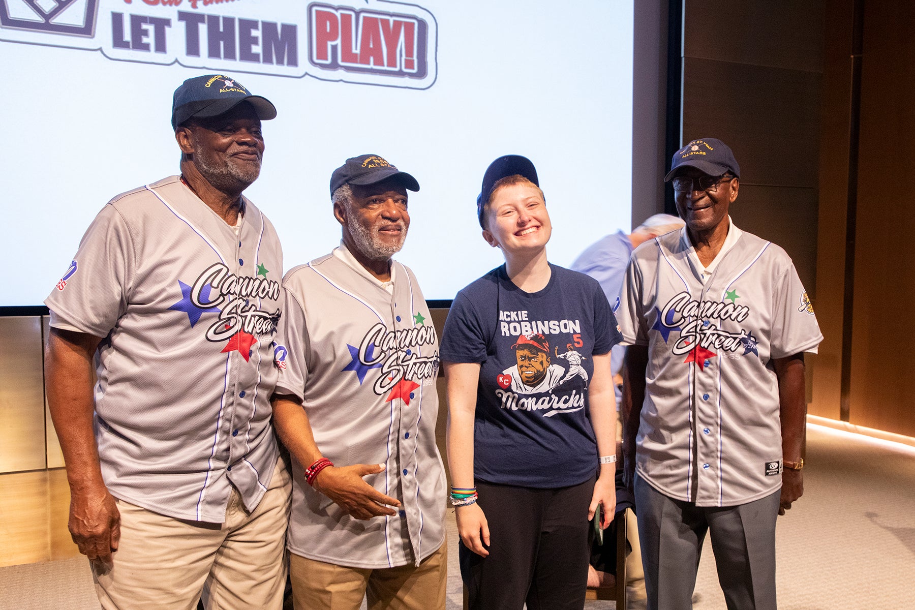Cannon Street All-Stars with Museum visitor