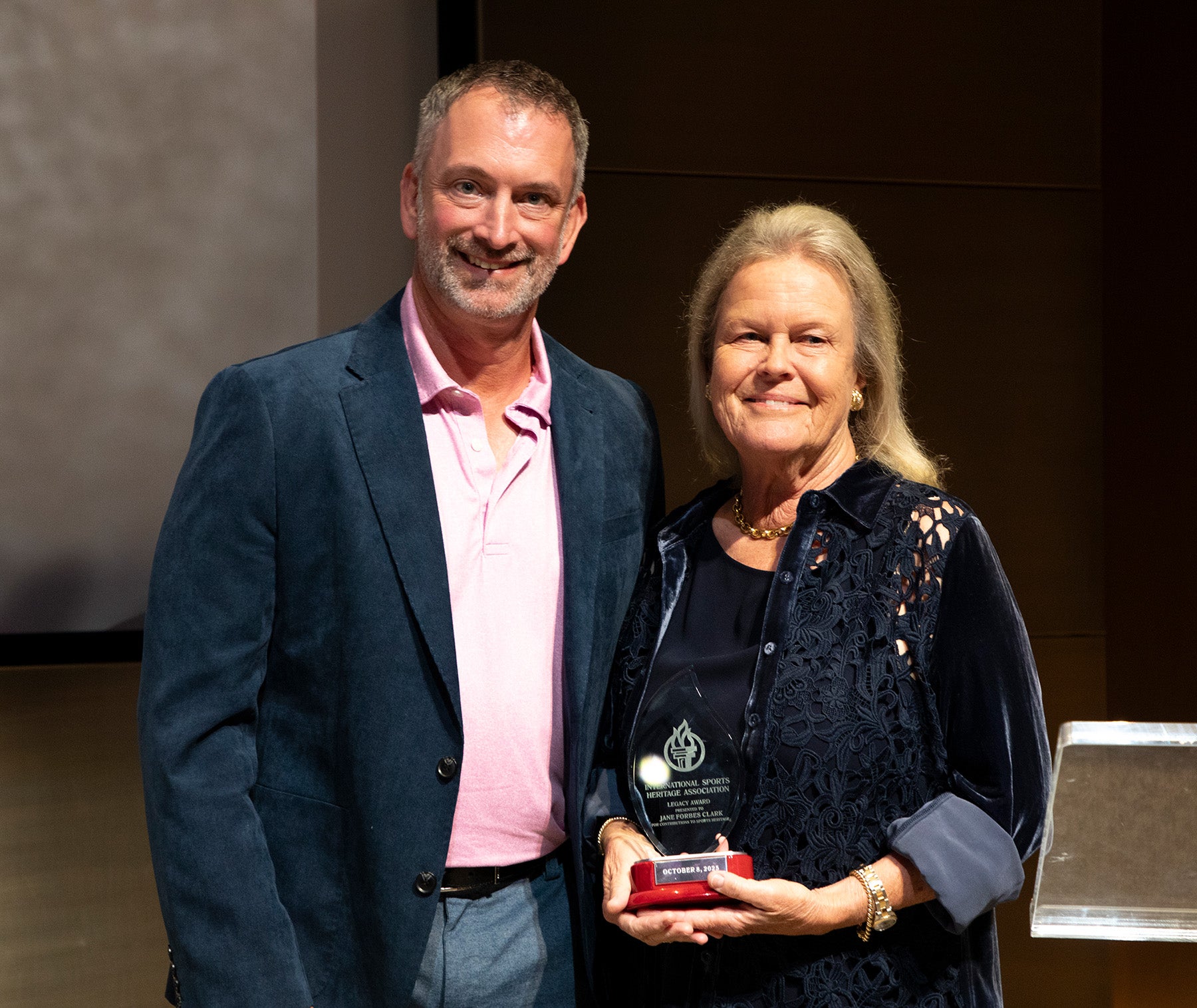Shane Mailman and Hall of Fame Chairman Jane Forbes Clark