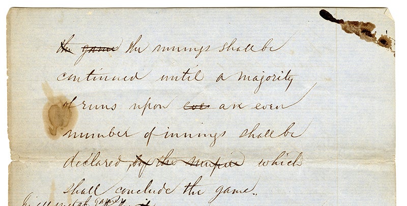 Rules for Match Games of Baseball page 2 reverse top