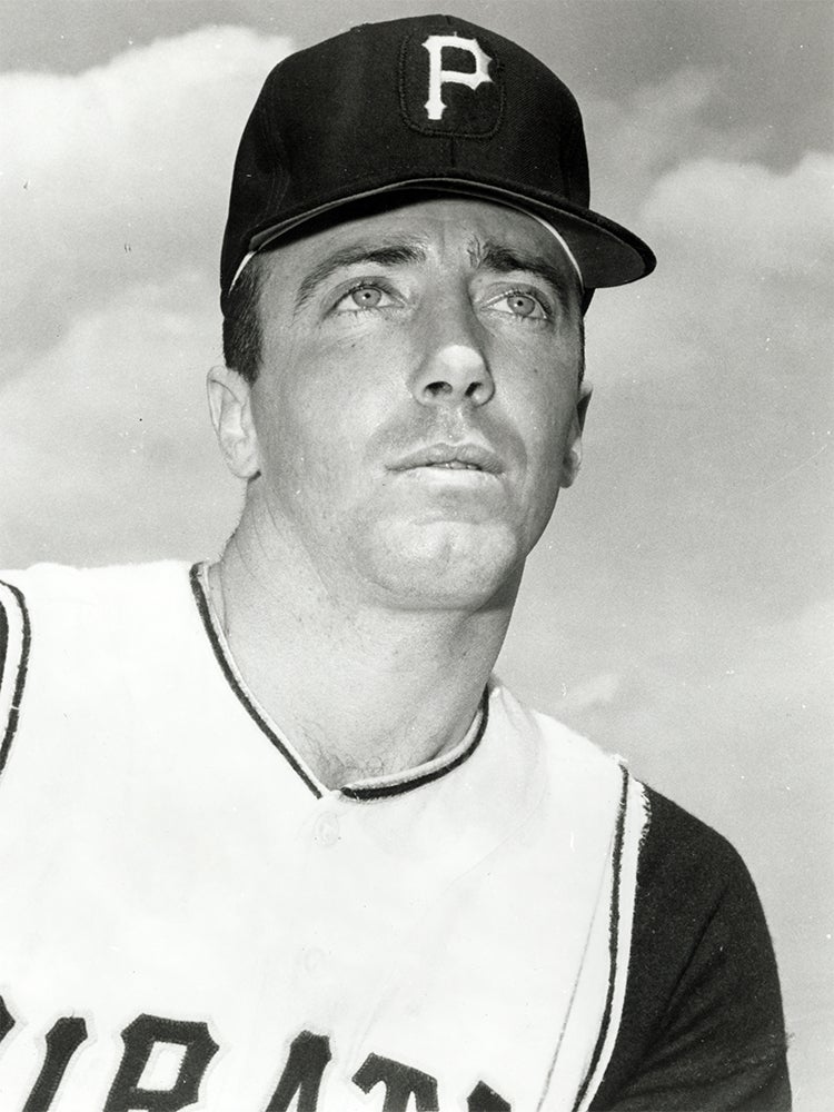 Head and shoulders portrait of Gene Alley in Pirates uniform