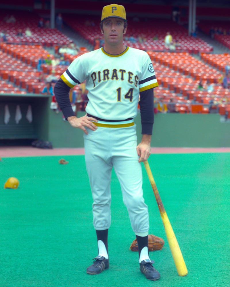 Posed portrait of Gene Alley in Pirates uniform