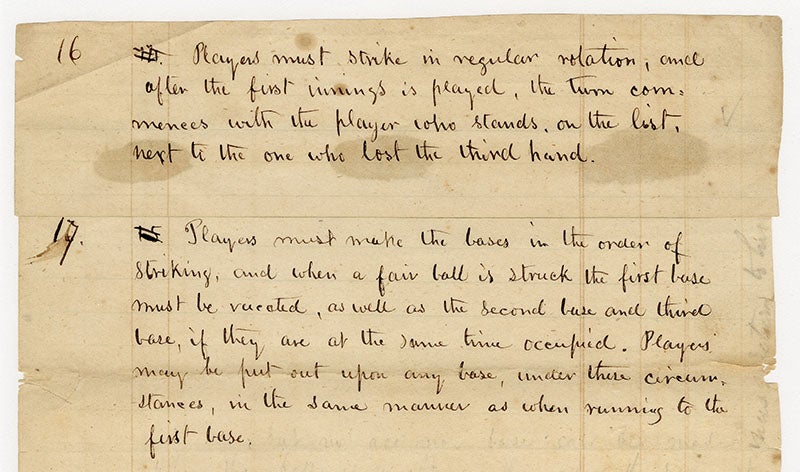 Laws of Base Ball page 3 numbers 16 and 17