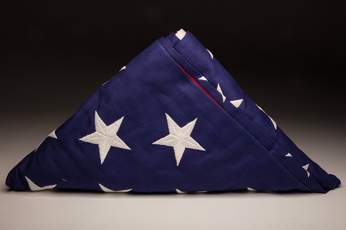 Ted Lyons Casket American Flag in triangular fold