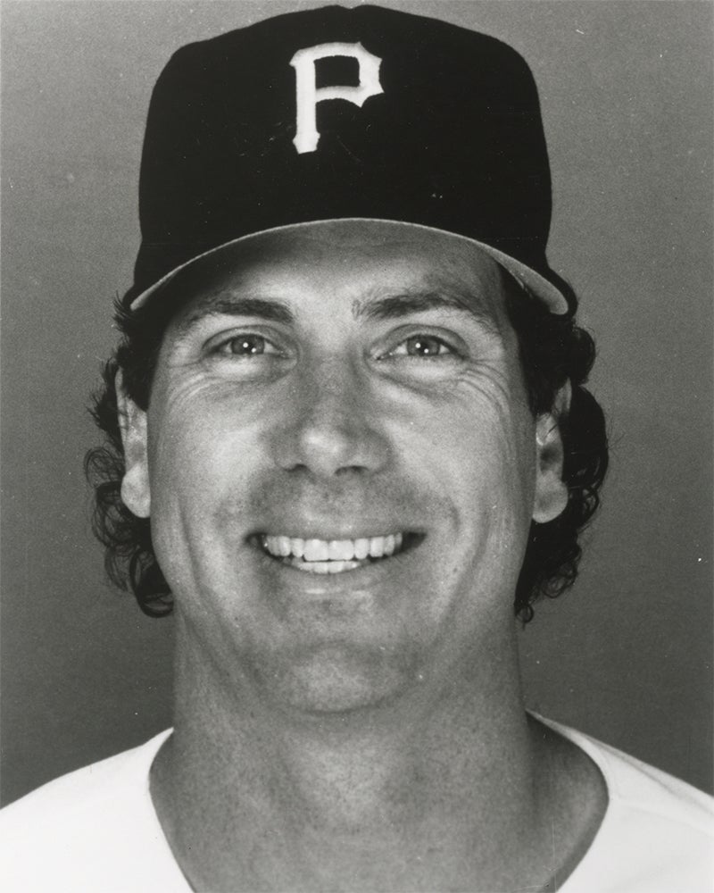 Head and shoulders portrait of Jim Gott in Pirates uniform