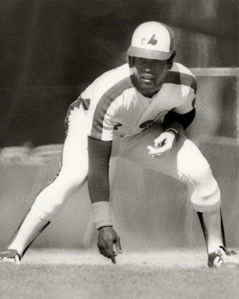 Rodney Scott on base for Expos
