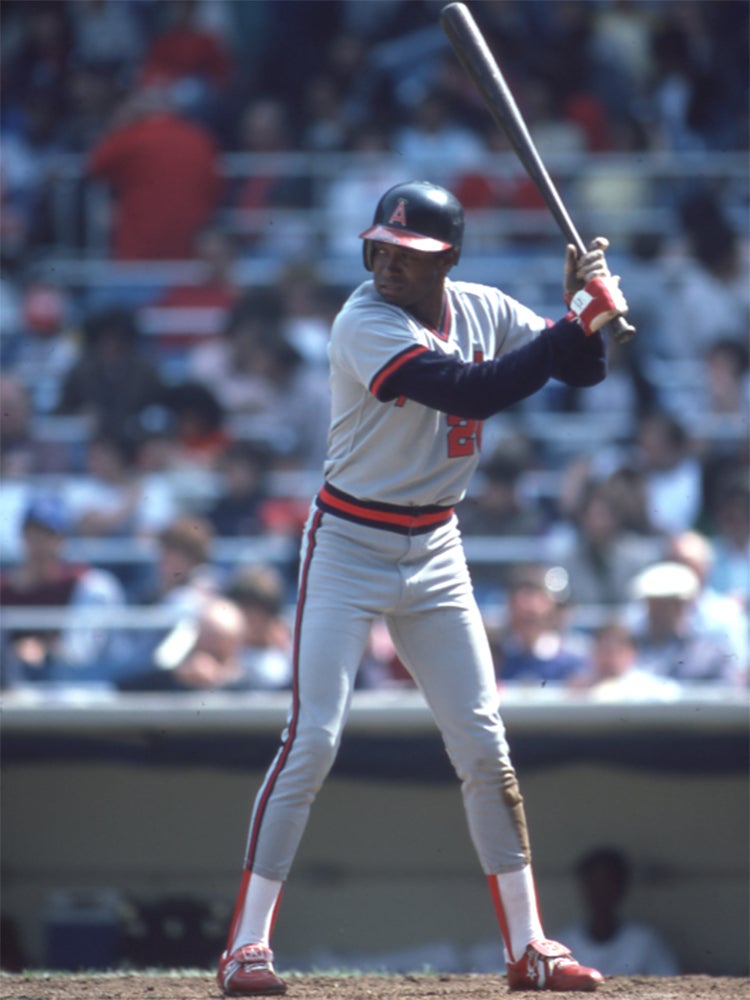Gary Pettis bats for Angels