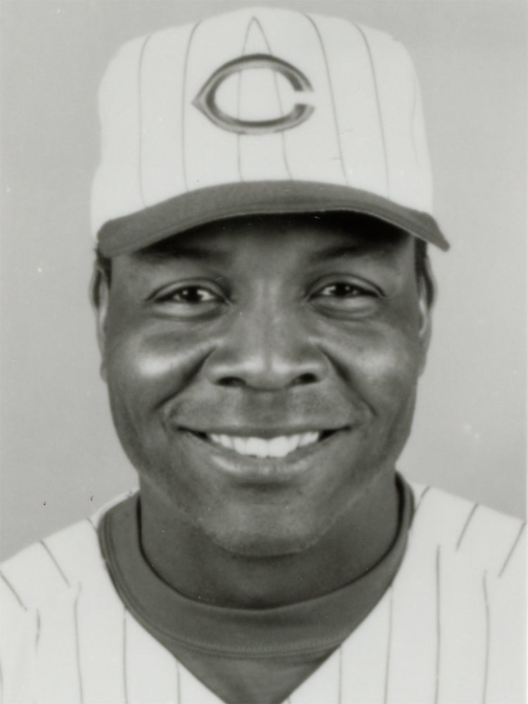 Head and shoulders of Randy Milligan in Reds uniform