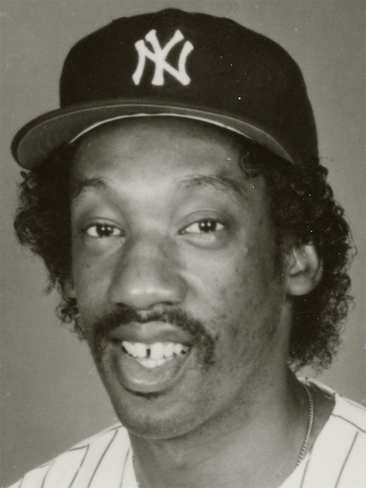 Head and shoulders portrait of Rowland Office in Yankees uniform