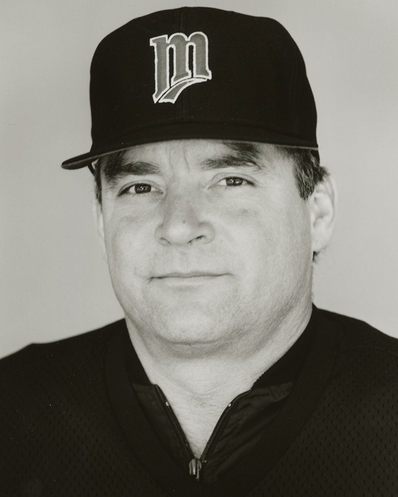 Head and shoulders portrait of Jim Dwyer in Twins uniform