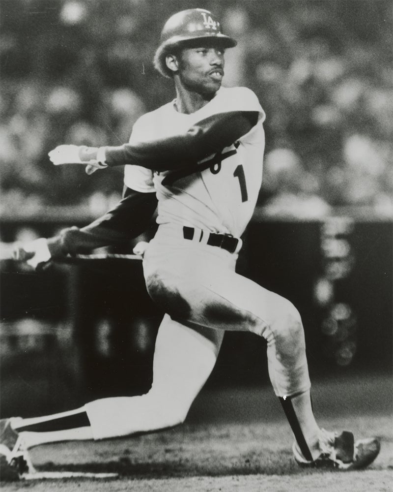 Derrel Thomas bats for Dodgers