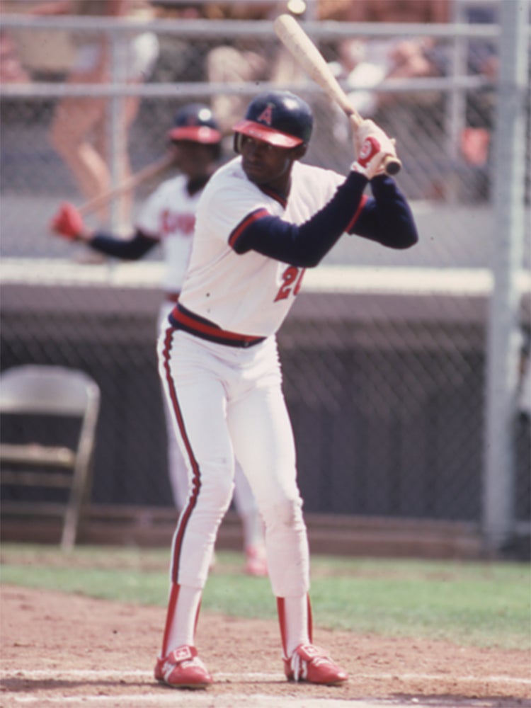 Gary Pettis bats for Angels