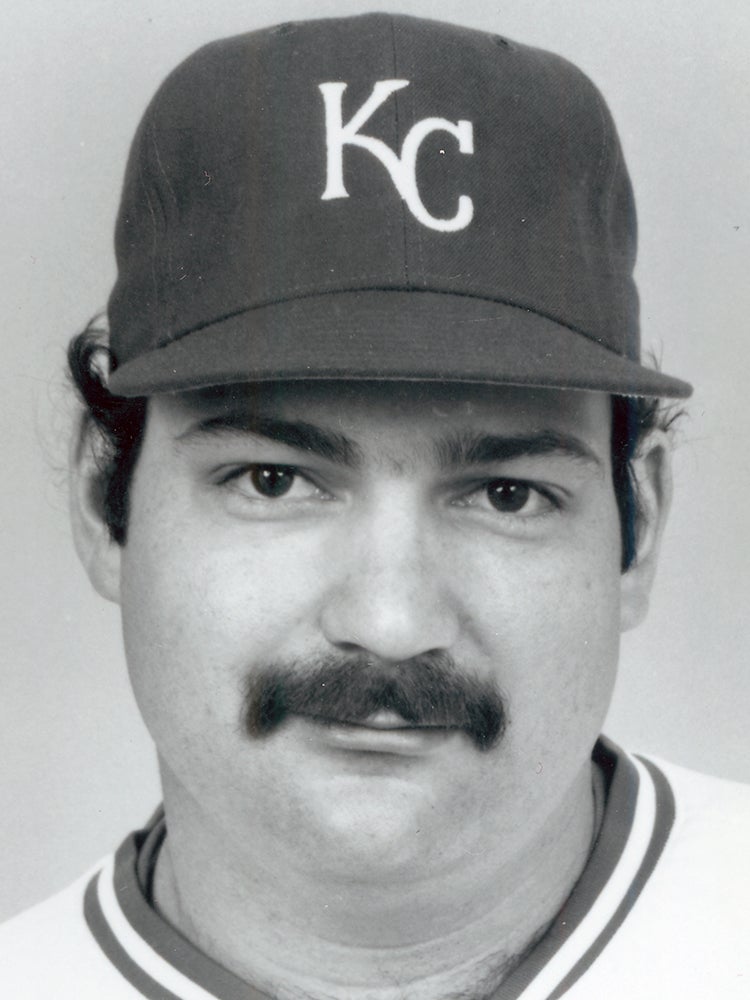 Head and shoulders portrait of Steve Balboni in Royals uniform