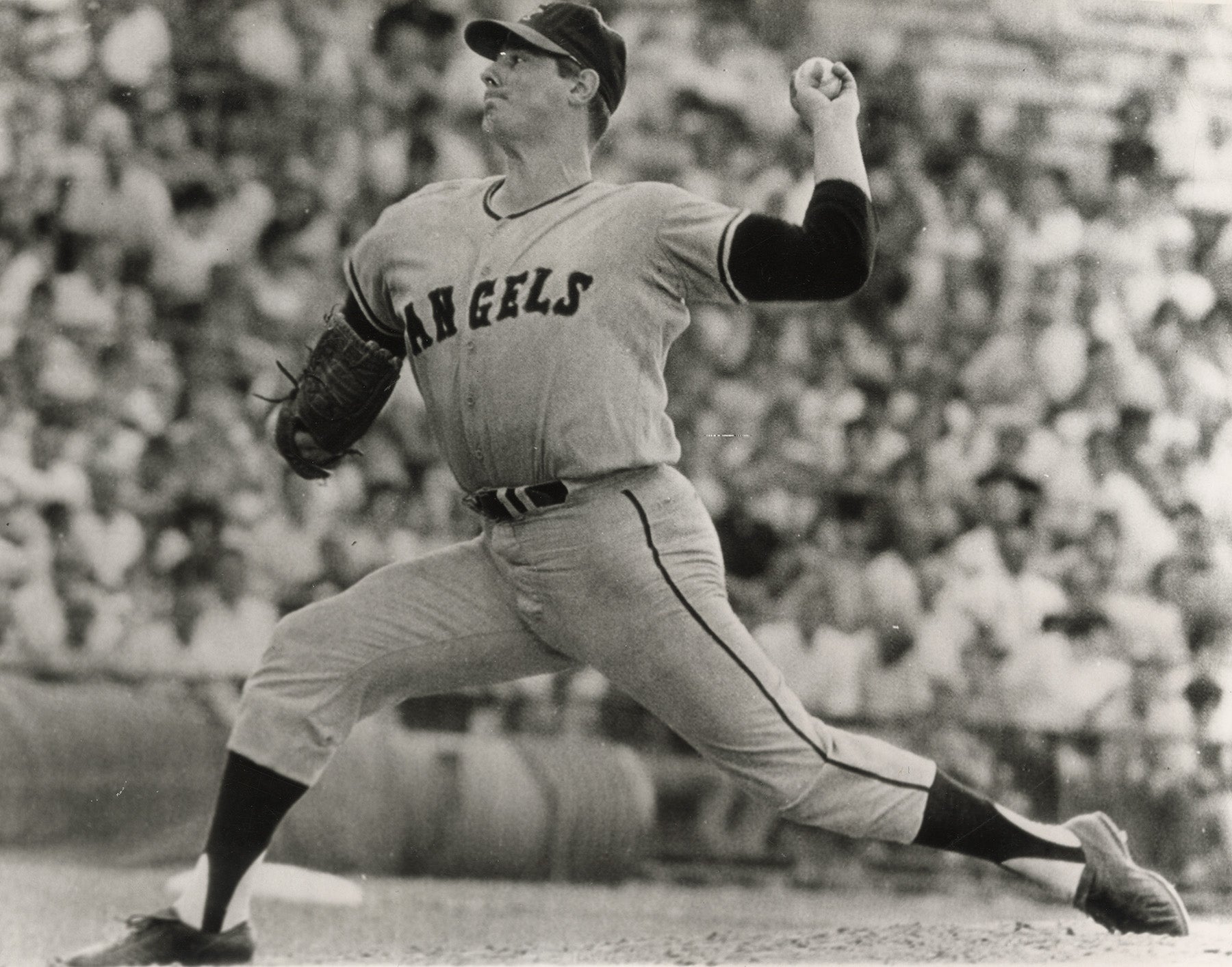 George Brunet pitches for Angels