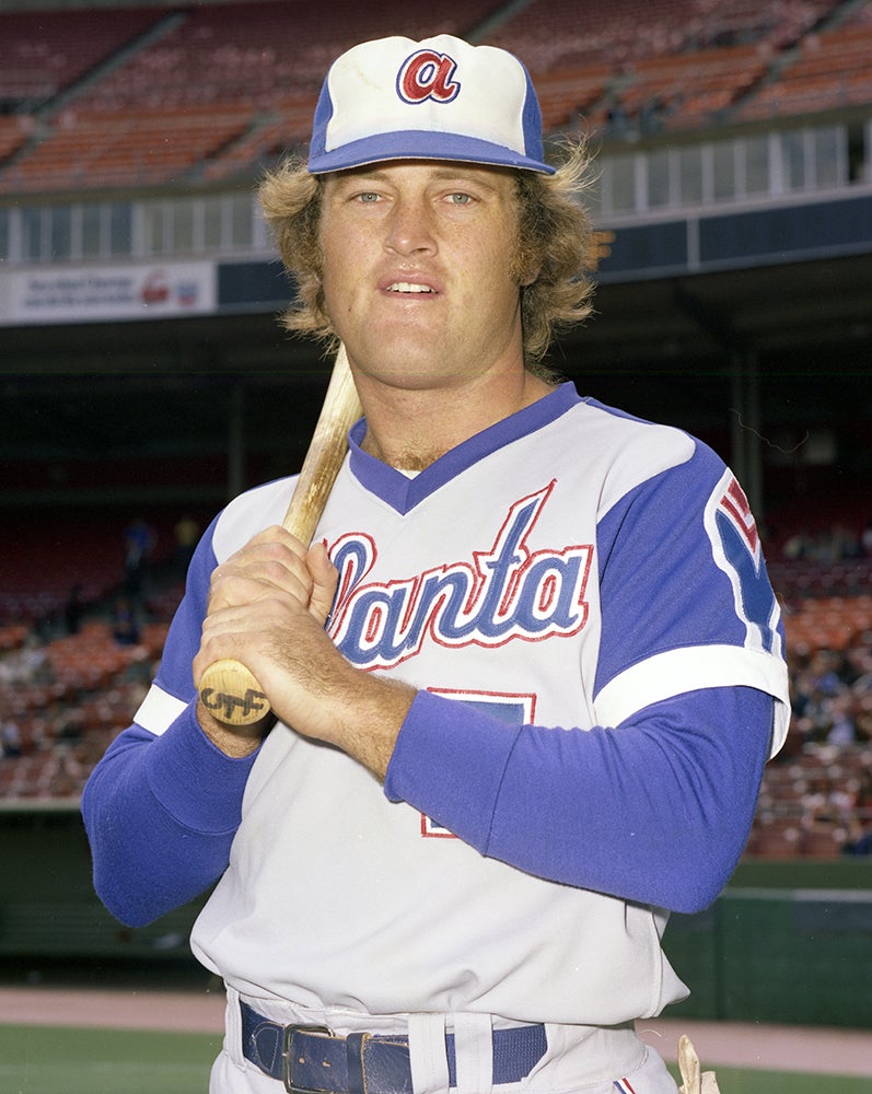 Portrait of Jeff Burroughs in Braves uniform