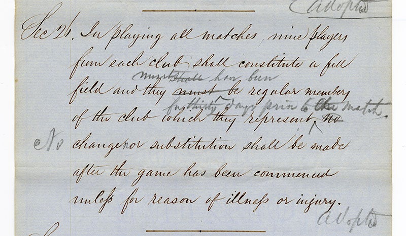 Laws of Base Ball page 11 section 26