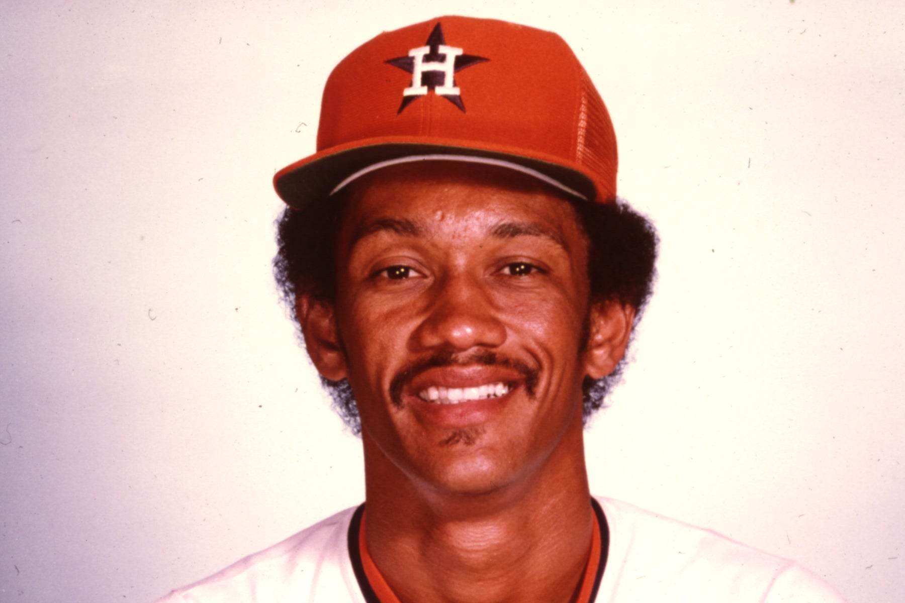 Head and shoulders portrait of Enos Cabell in Houston uniform